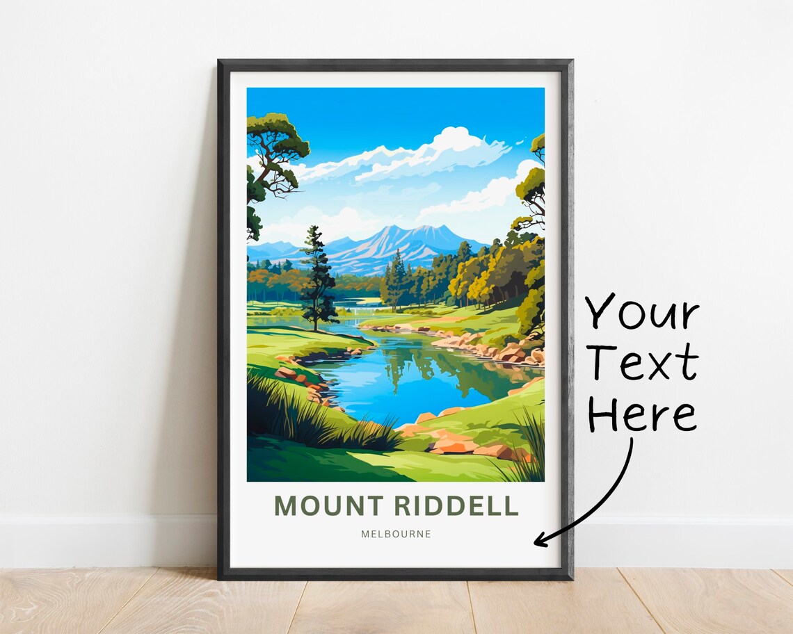 Mount Riddell Melbourne Scenic River Valley Nature Travel Poster