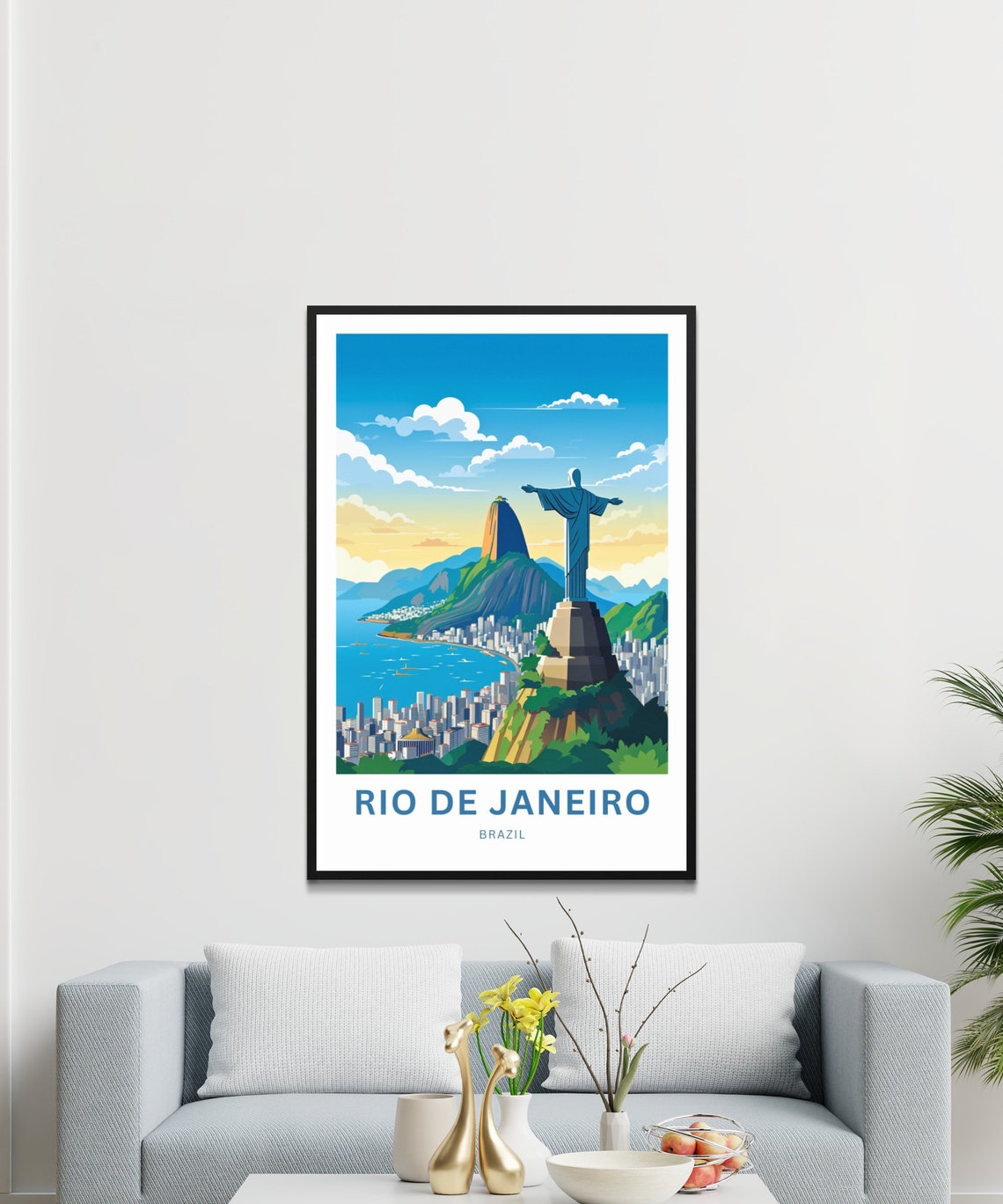 Personalized Rio De Janiero Travel Print Rio De Janiero Poster Brazil Wall Art Framed Present Gift Brazil Present - Image 2