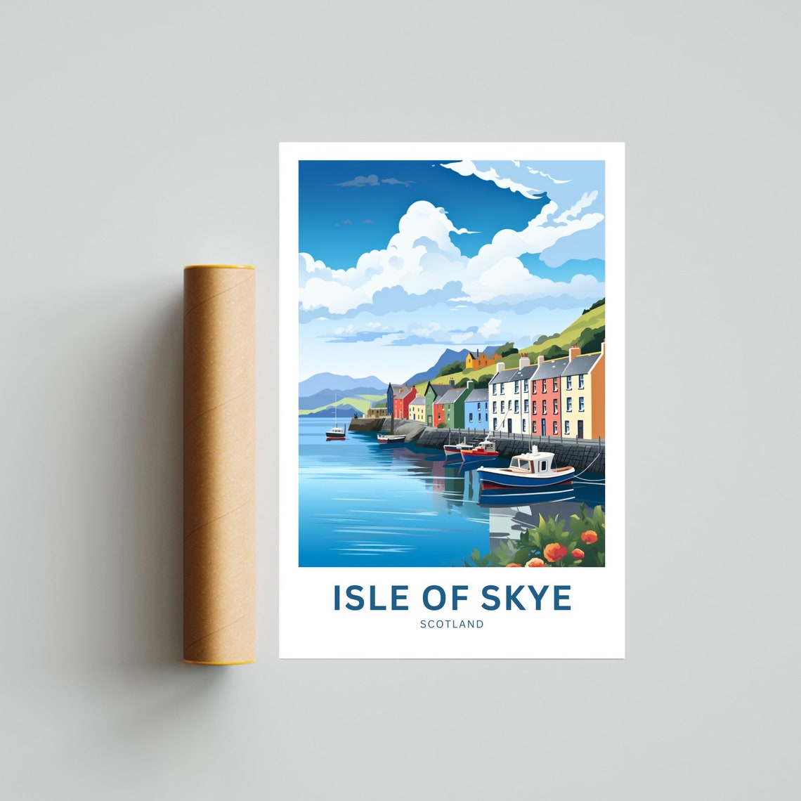 Isle of Skye Scotland Quay Personalized Custom Text Gift Poster - Image 4