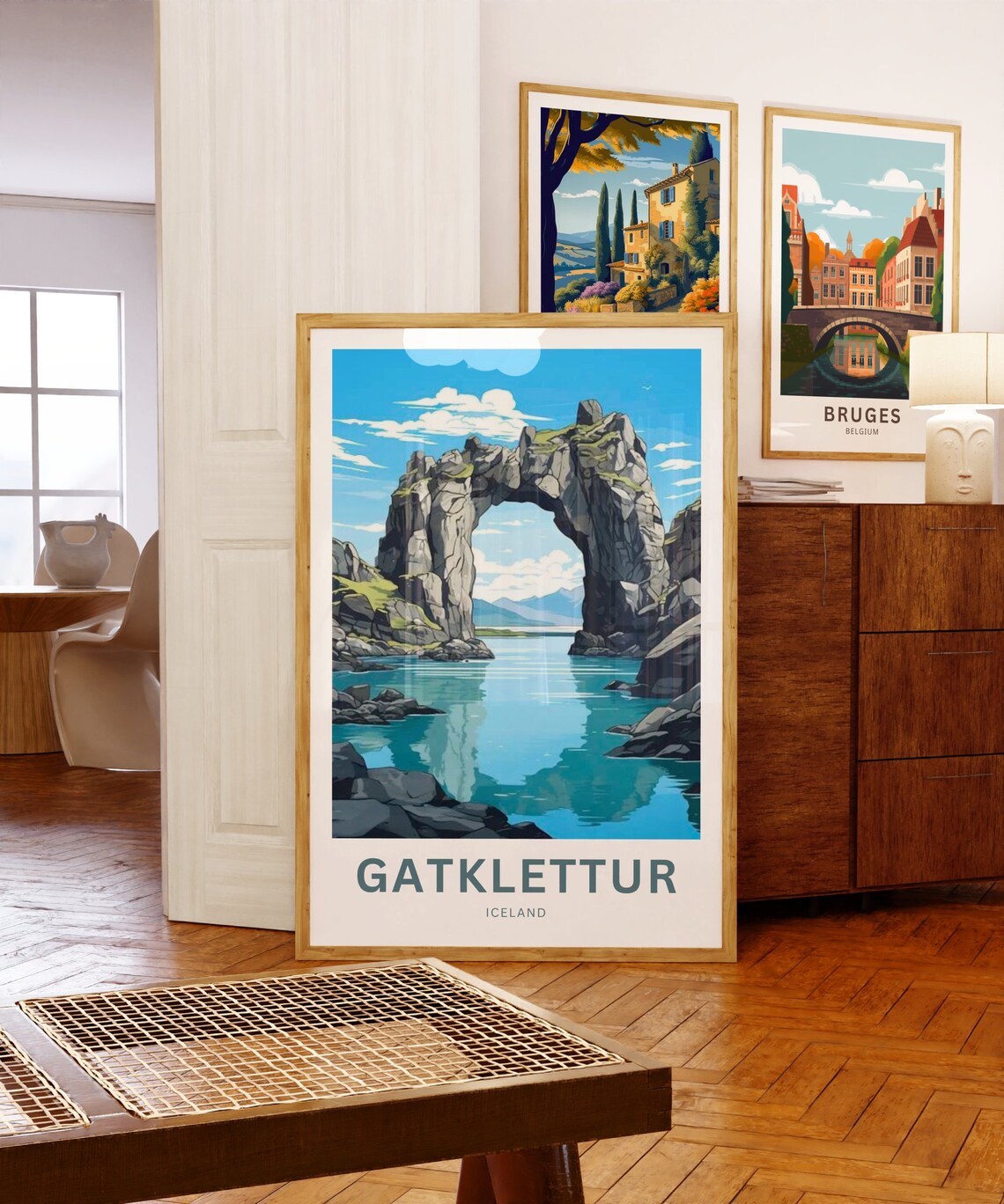 Gatklettur Sea Arch Iceland Turquoise Coastline Travel Poster - Image 5