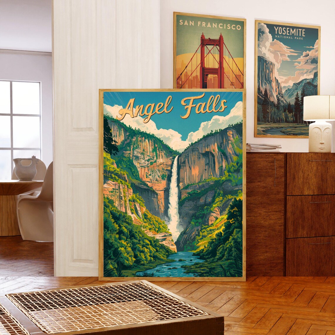 Angel Falls Venezuela Jungle Waterfall Vintage Travel Poster - Image 5