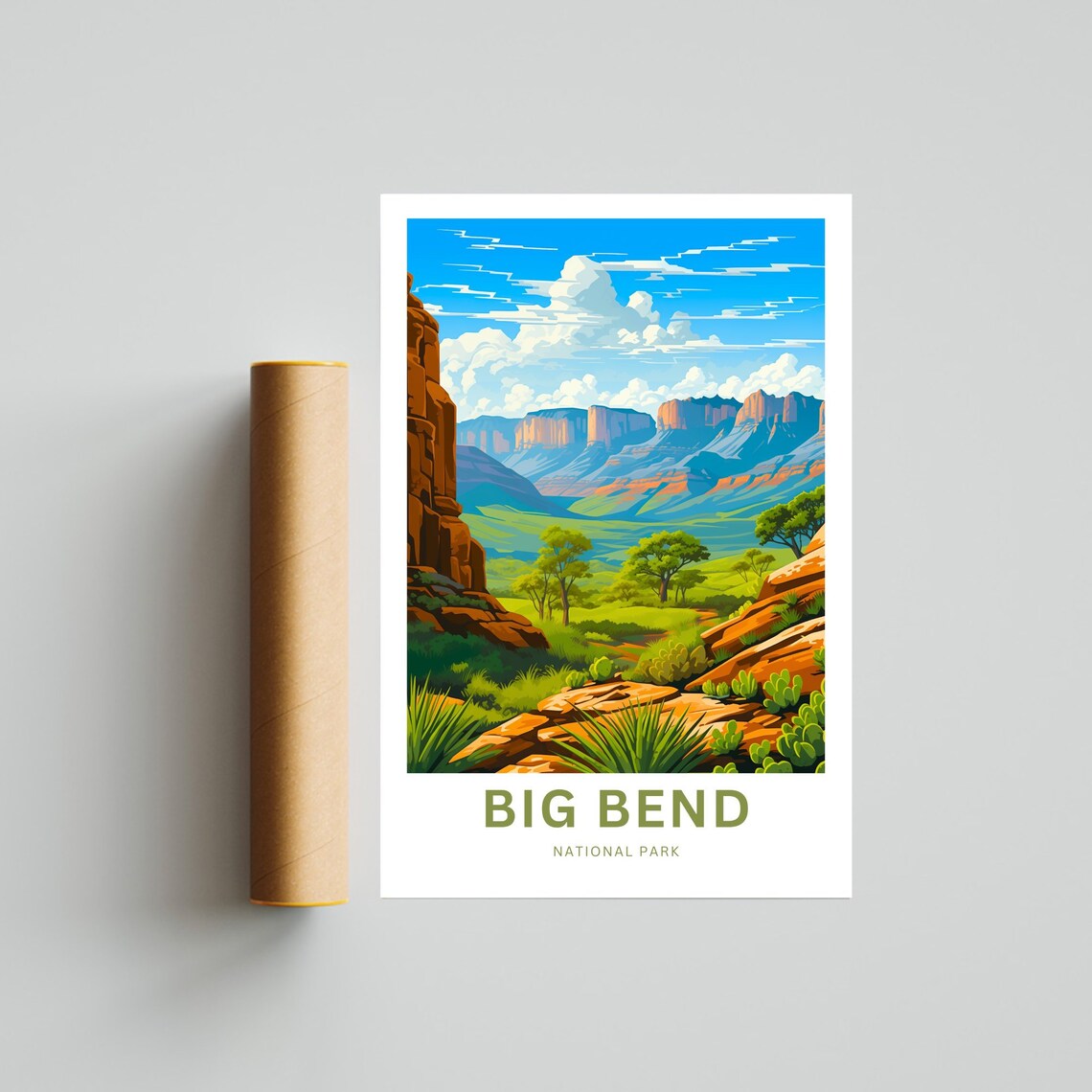 Big Bend National Park Desert Mesas Texas Southwest Travel Poster - Image 4