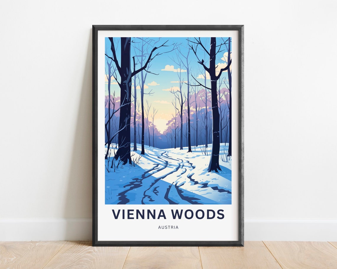Vienna Woods Austria Winter Forest Snow Path Twilight Poster