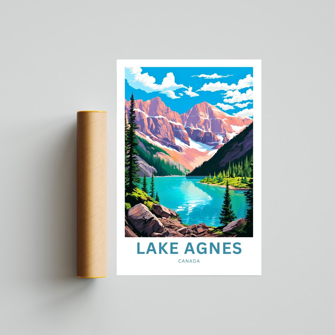 Lake Agnes Travel Poster, Canada Wall Art - Image 4