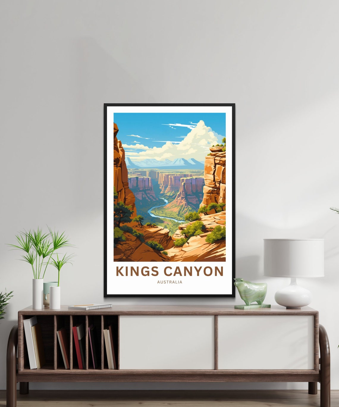 Kings Canyon Australia Red Rock Canyon Custom Text Travel Poster - Image 2