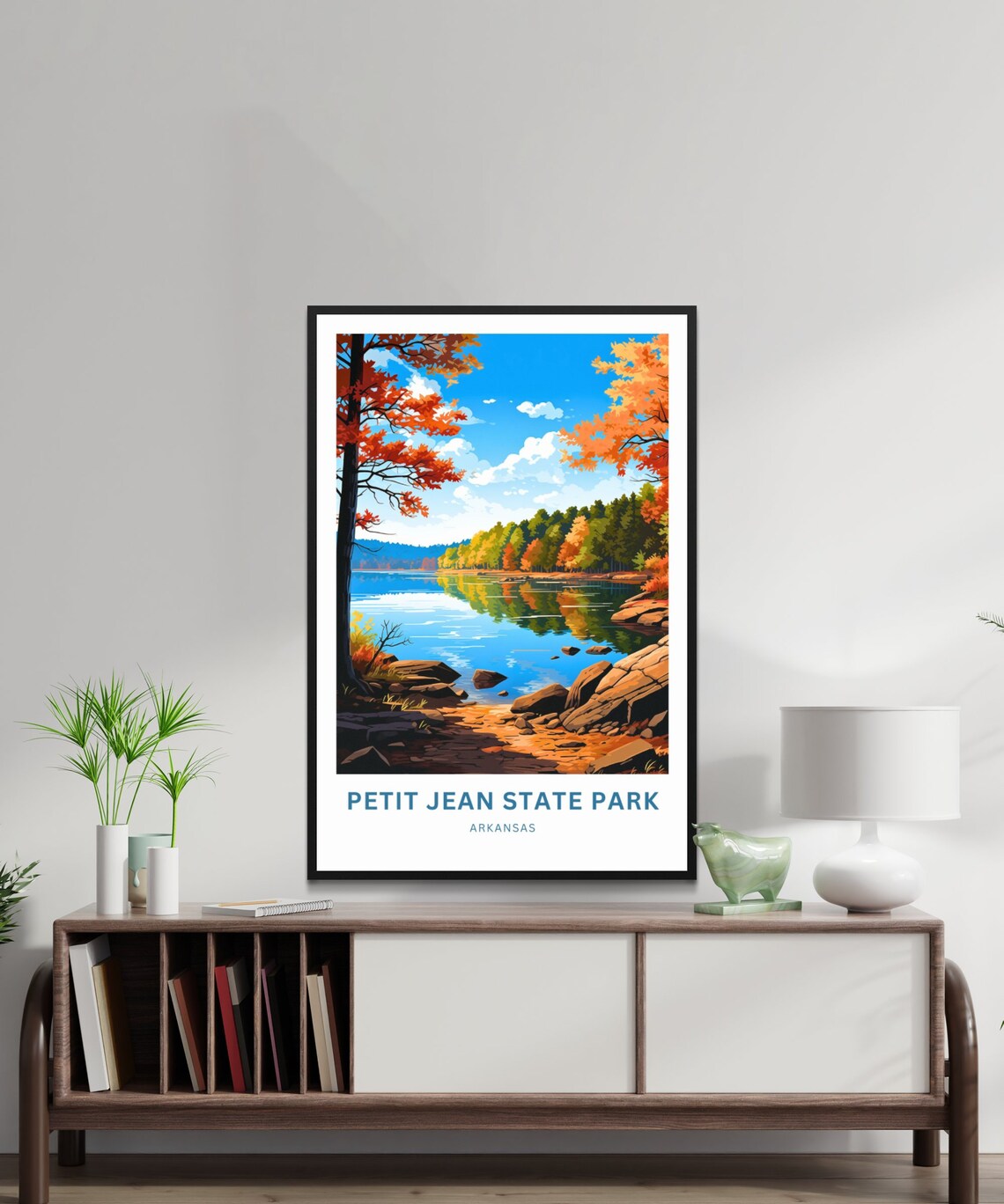 Petit Jean State Park Arkansas Fall Autumn Lakeshore Travel Poster - Image 2