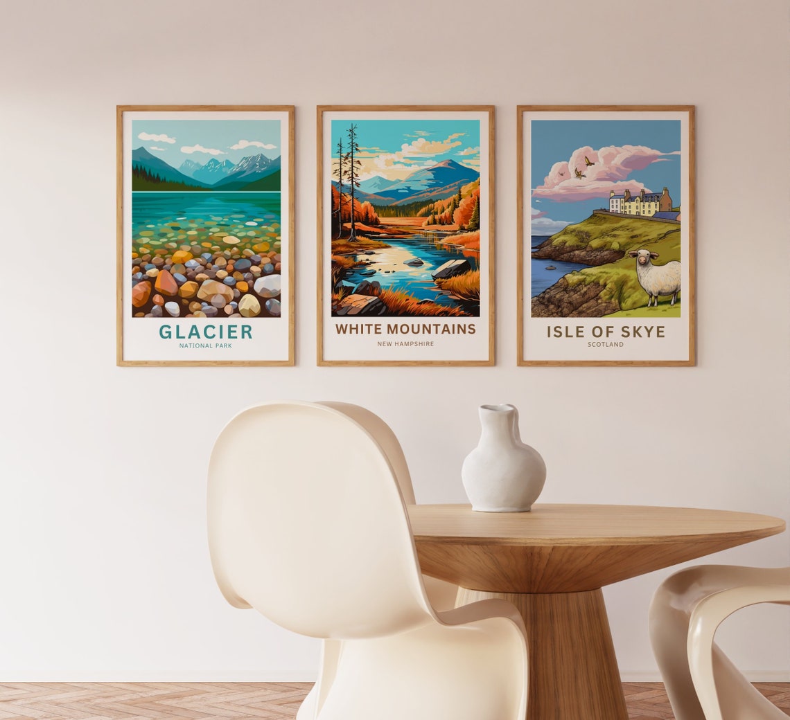 White Mountains Autumn Lake Reflection Personalized Travel Poster - Image 4