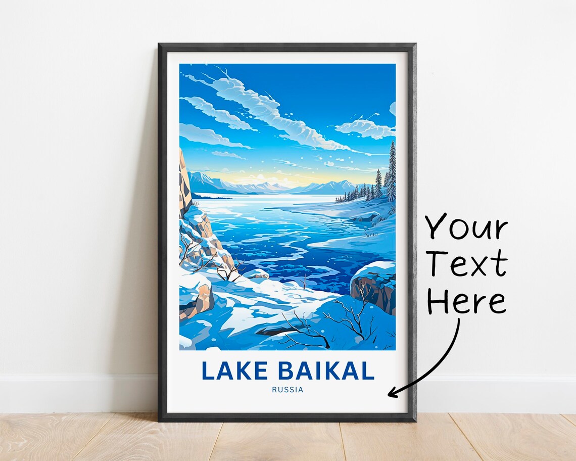 Lake Baikal Russia Frozen Winter Lake Personalized Travel Poster