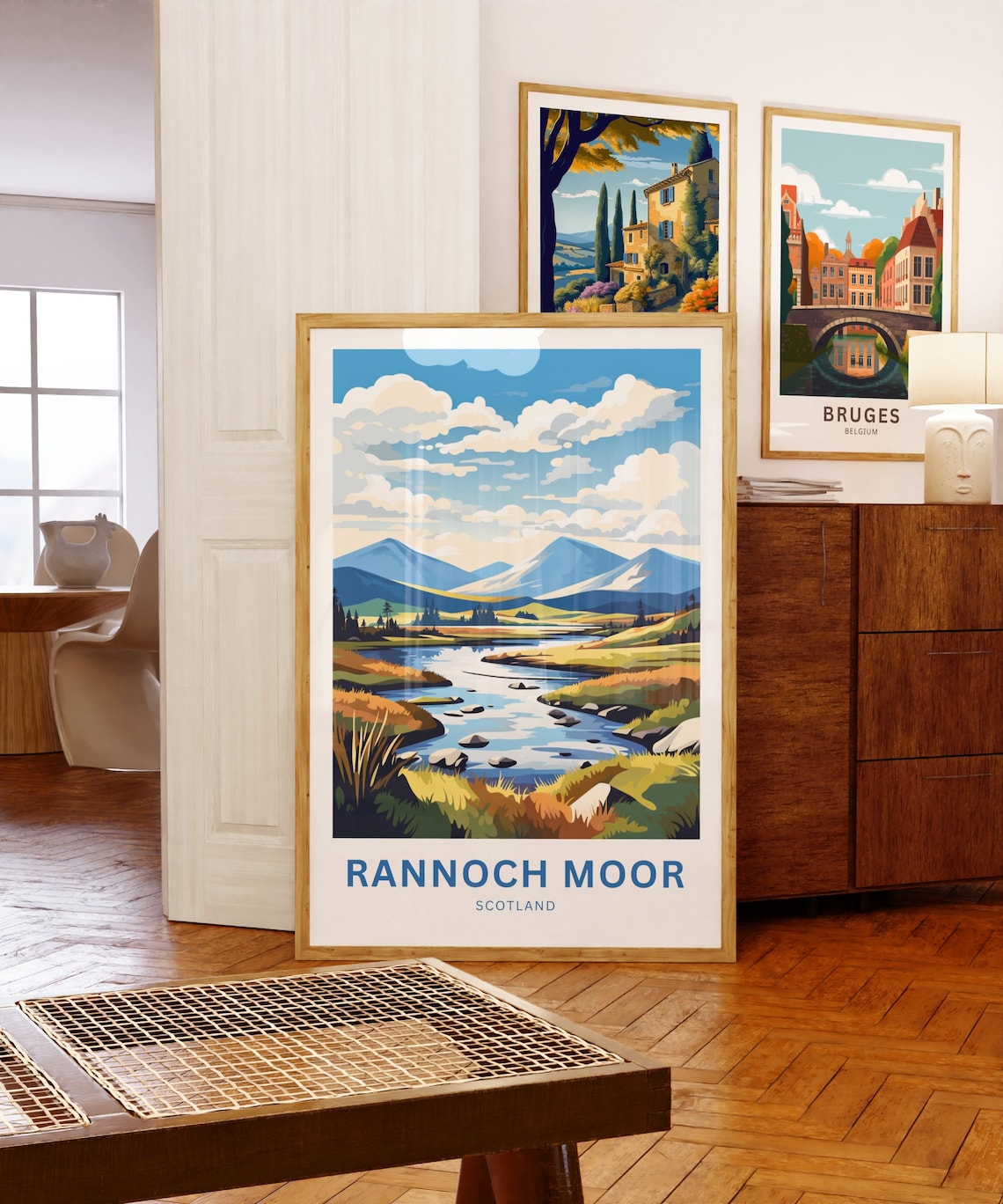 Rannoch Moor Scotland Highland River Mountain Scenic View Poster - Image 5