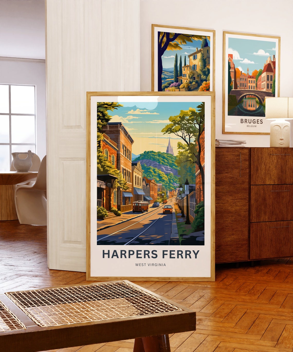 Harpers Ferry Sunset Trolley Ride Main Street West Virginia Poster - Image 5