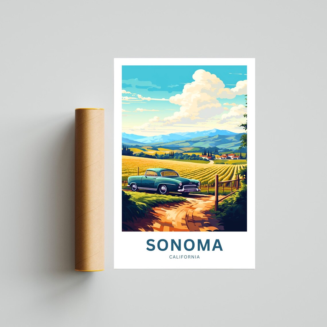 Sonoma Travel Poster, California Wall Art Print - Image 4