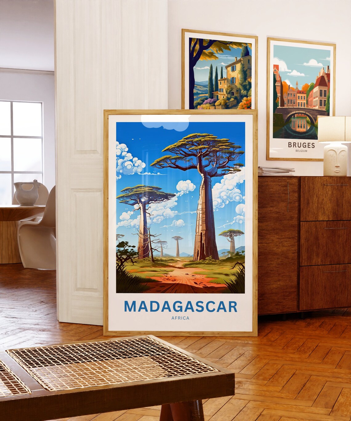 Madagascar Africa Giant Baobab Trees Savanna Sky Travel Poster - Image 5
