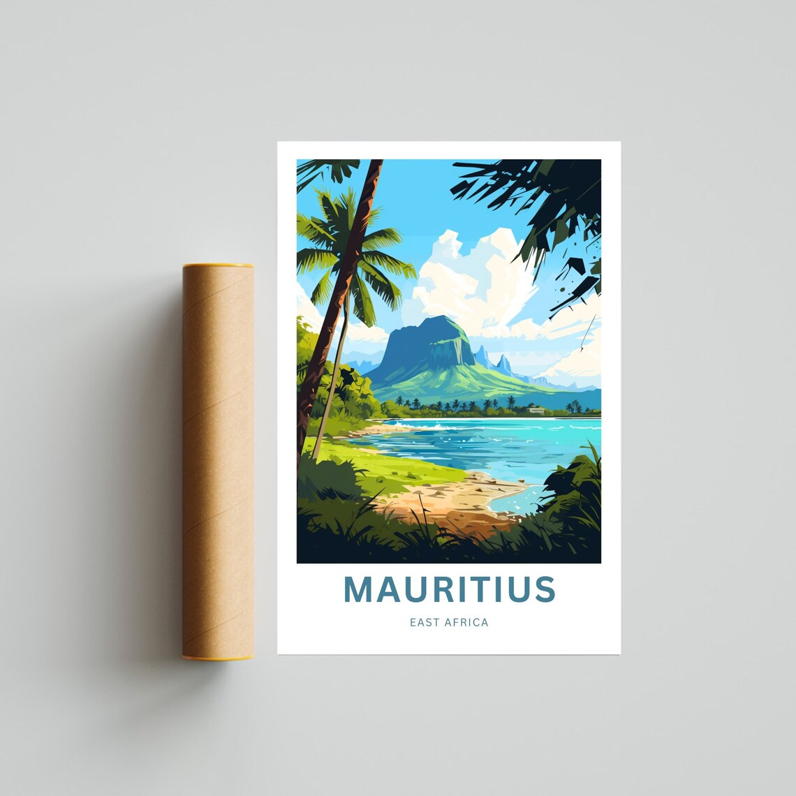 Mauritius Tropical Beach Lagoon Paradise Vintage Travel Poster - Image 4