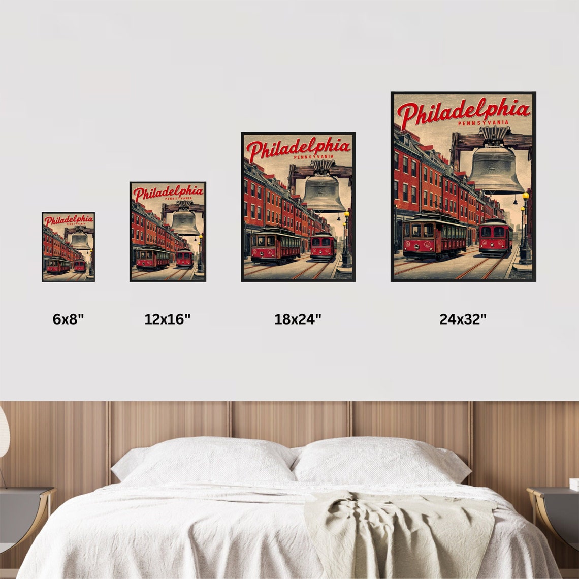 Philadelphia Pennsylvania Vintage Liberty Bell Trolley Poster - Image 4