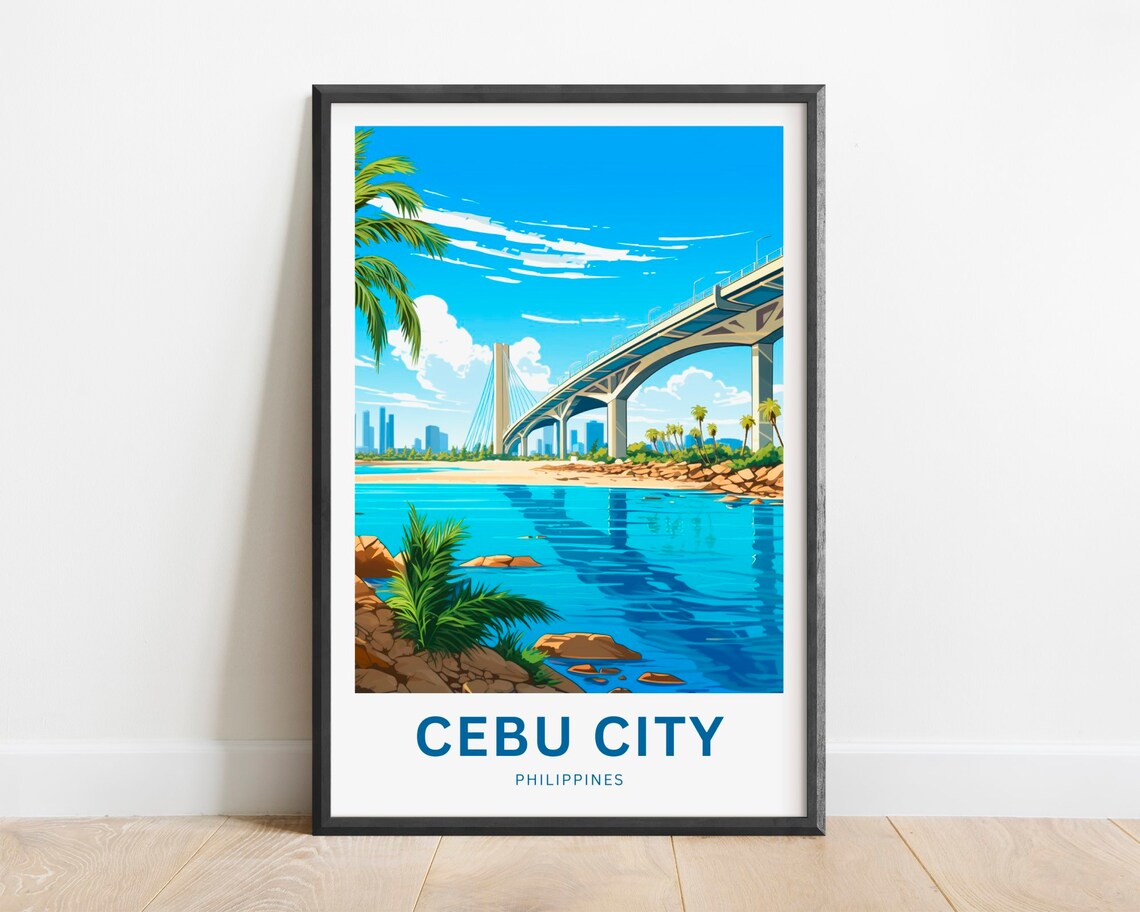 Cebu City Travel Poster, Philippines City Art