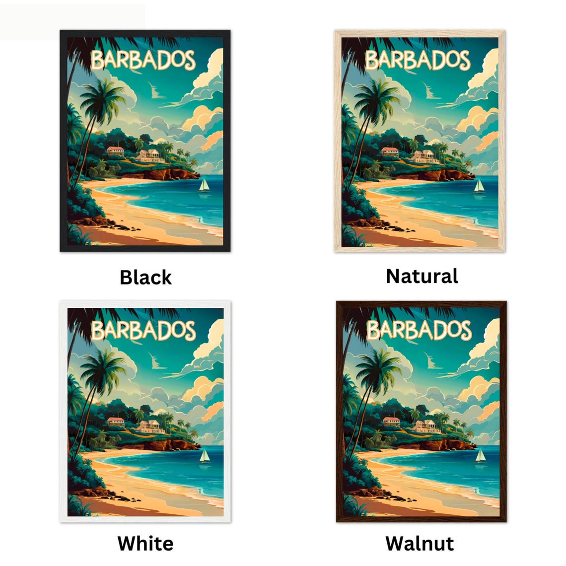Barbados Vintage Travel Poster Barbados Print Caribbean Wall Art Framed Gift Caribbean Present - Image 4