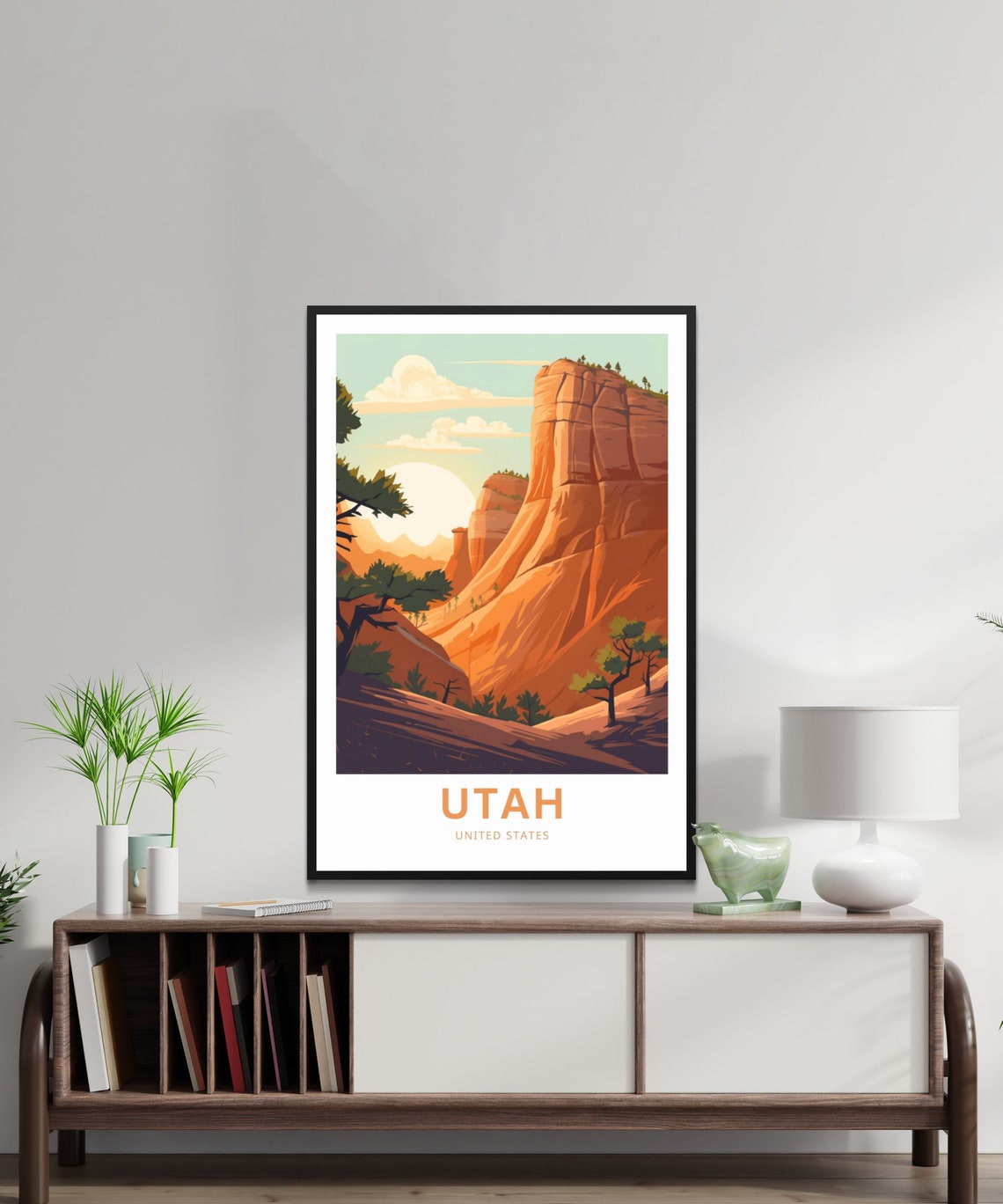 Utah Personalized Travel Poster Red Rock Cliffs Custom Name Decor - Image 2