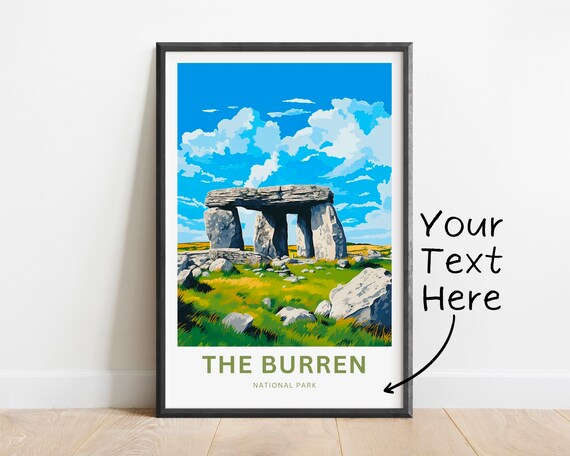Personalized The Burren National Park Ireland Custom Travel Poster