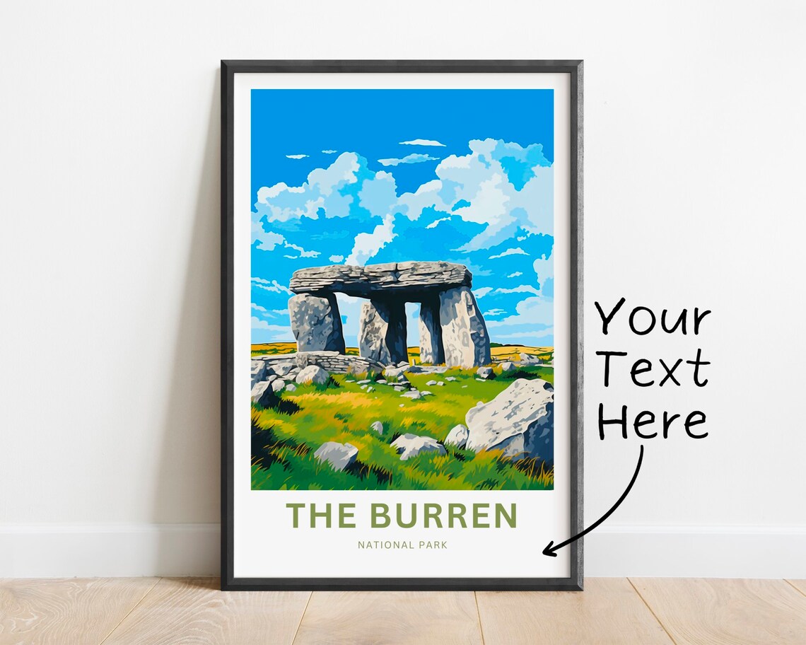 Personalized The Burren National Park Ireland Custom Travel Poster