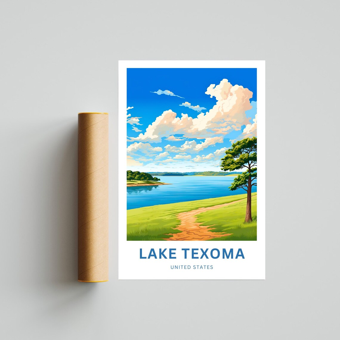 Personalized Lake Texoma Travel Poster, United States - Image 4