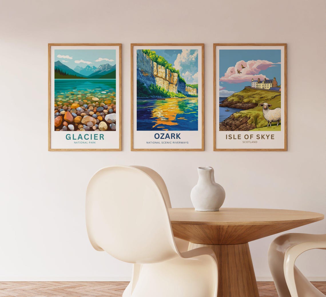 Ozark National Scenic Riverways Poster with Cliff Reflections and Boat - Image 5