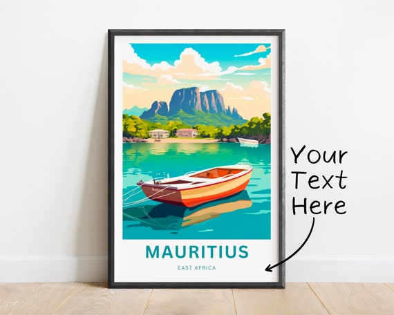 Personalized Mauritius Travel Print Mauritius Poster Africa Wall Art Framed Present Gift Africa Present