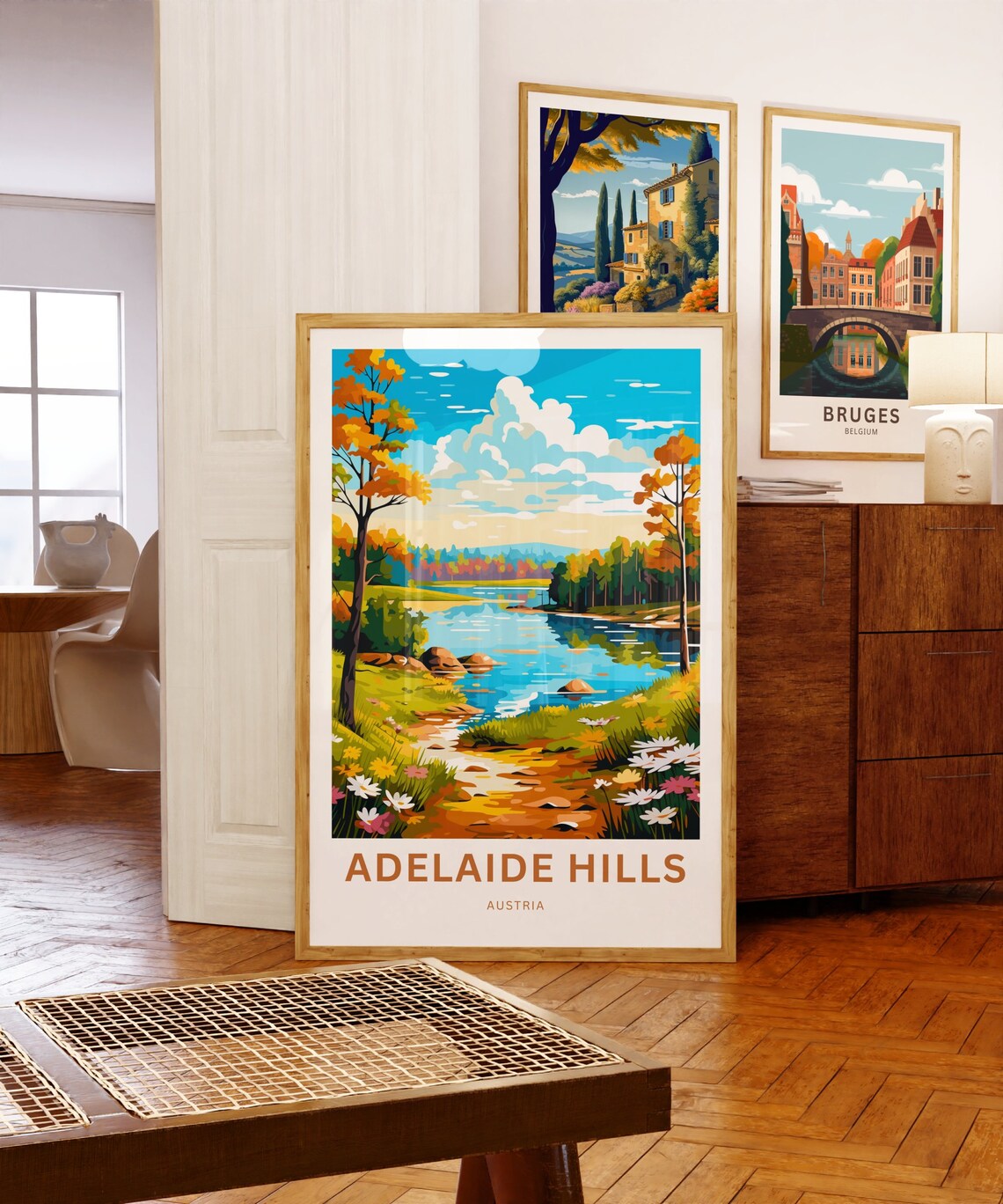 Personalized Adelaide Hills Austria Lakeside Custom Gift Travel Poster - Image 5