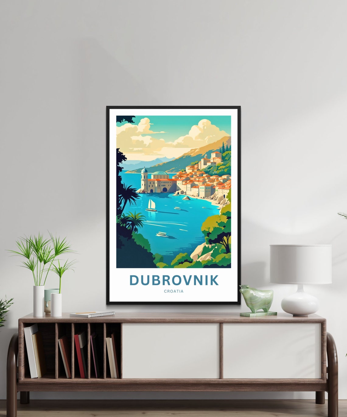 Dubrovnik Croatia Personalized Old Town Harbor Sailboats Custom Poster - Image 2
