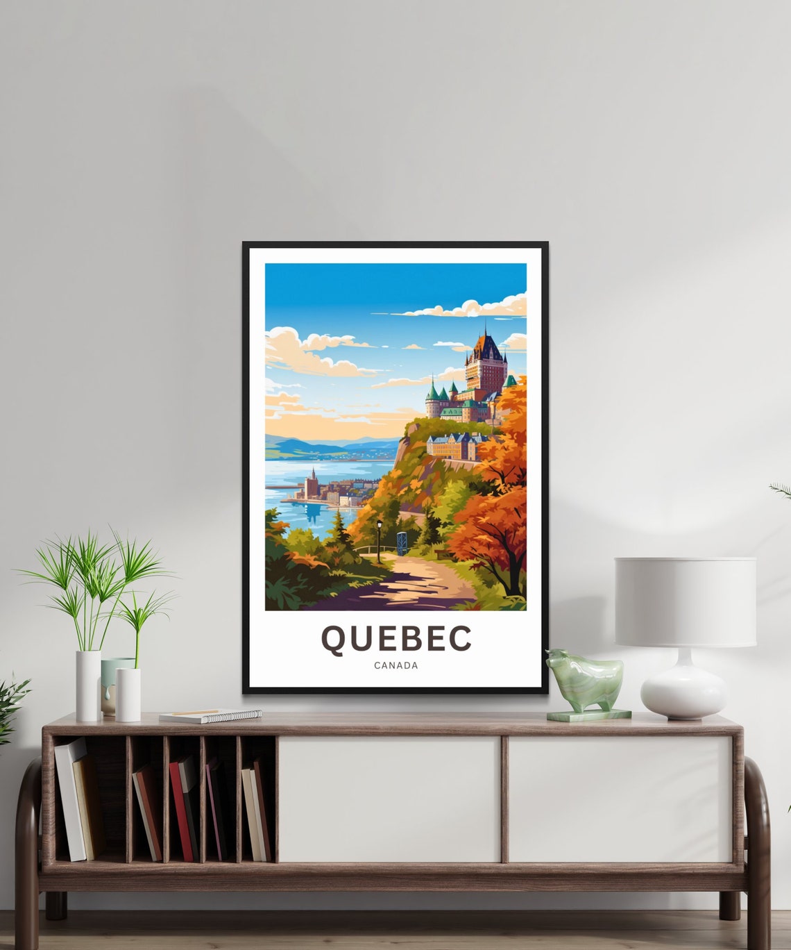 Chateau Frontenac Quebec Autumn Personalized Custom Text Travel Poster - Image 2