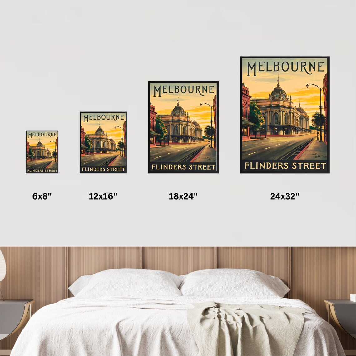 Melbourne Flinders Street Station Vintage Sunset Street Poster - Image 4