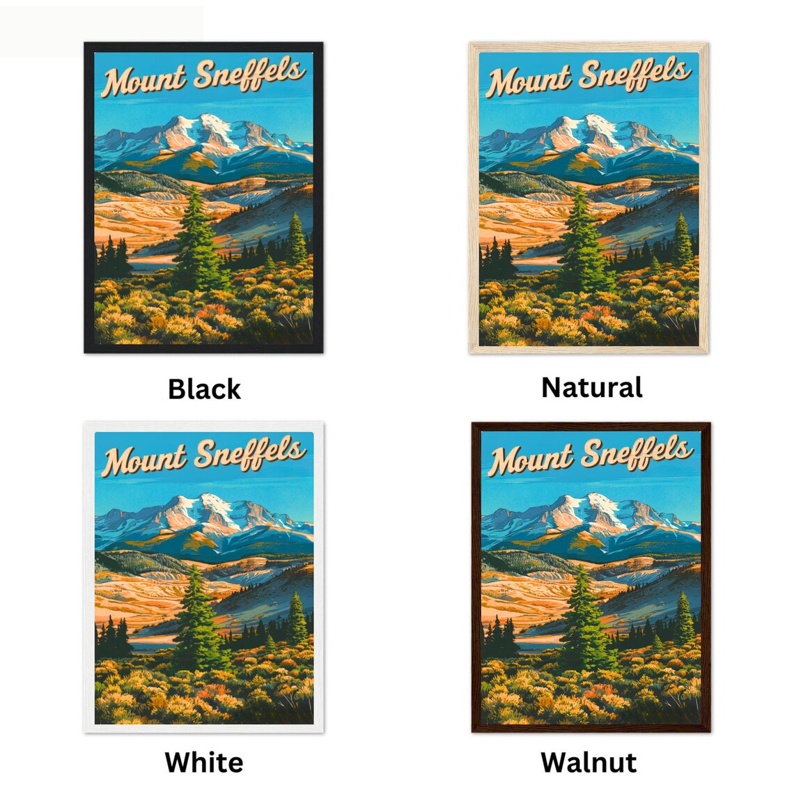 Mount Sneffels Colorado Golden Meadow Snowy Peak Travel Poster - Image 4