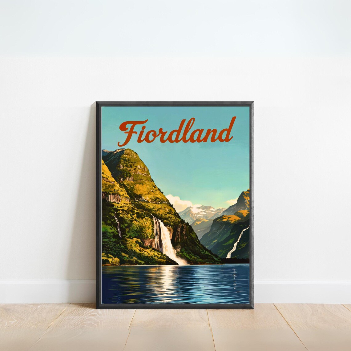Fiordland Vintage Travel Poster Fiordland Print New Zealand Wall Art Framed Present Gift New Zealand Present