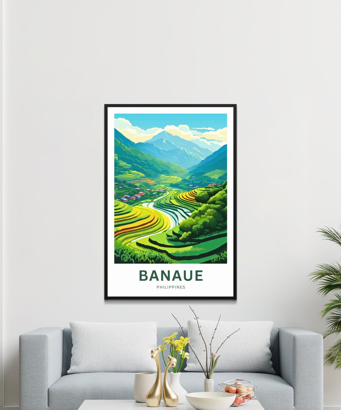 Banaue Philippines Rice Terraces Valley Personalized Travel Poster - Image 3