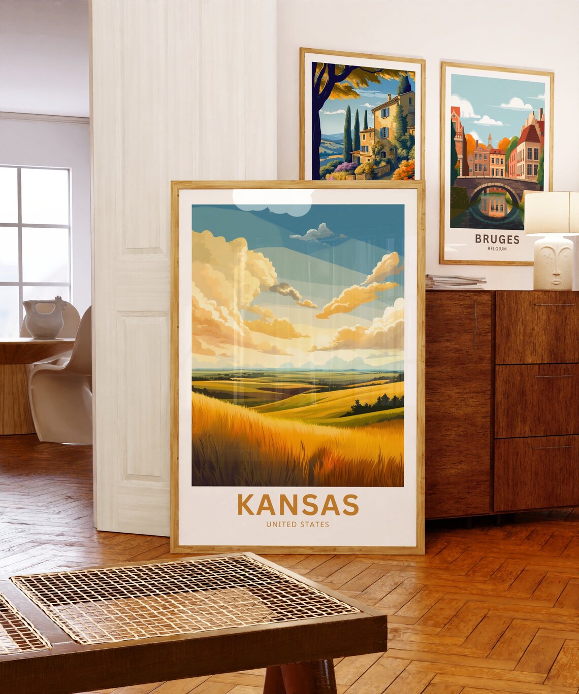 Personalized Kansas Travel Poster, United States Map Art - Image 5