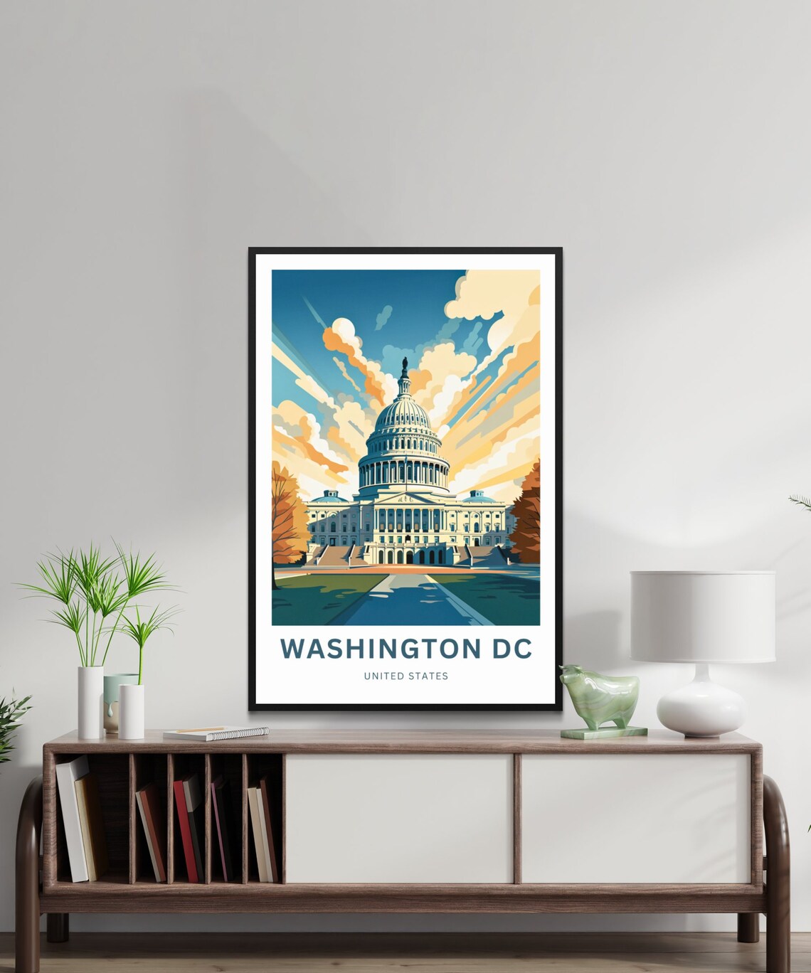 Washington DC United States Capitol Building Sunrise Art Travel Poster - Image 2
