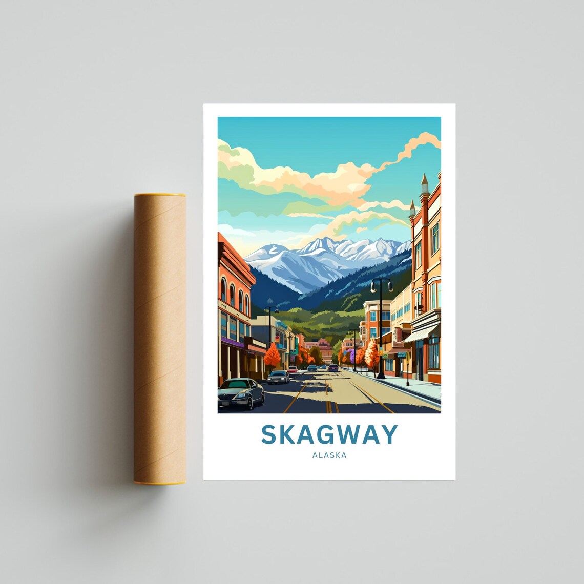 Skagway Alaska Frontier Main Street Personalized Travel Poster - Image 4