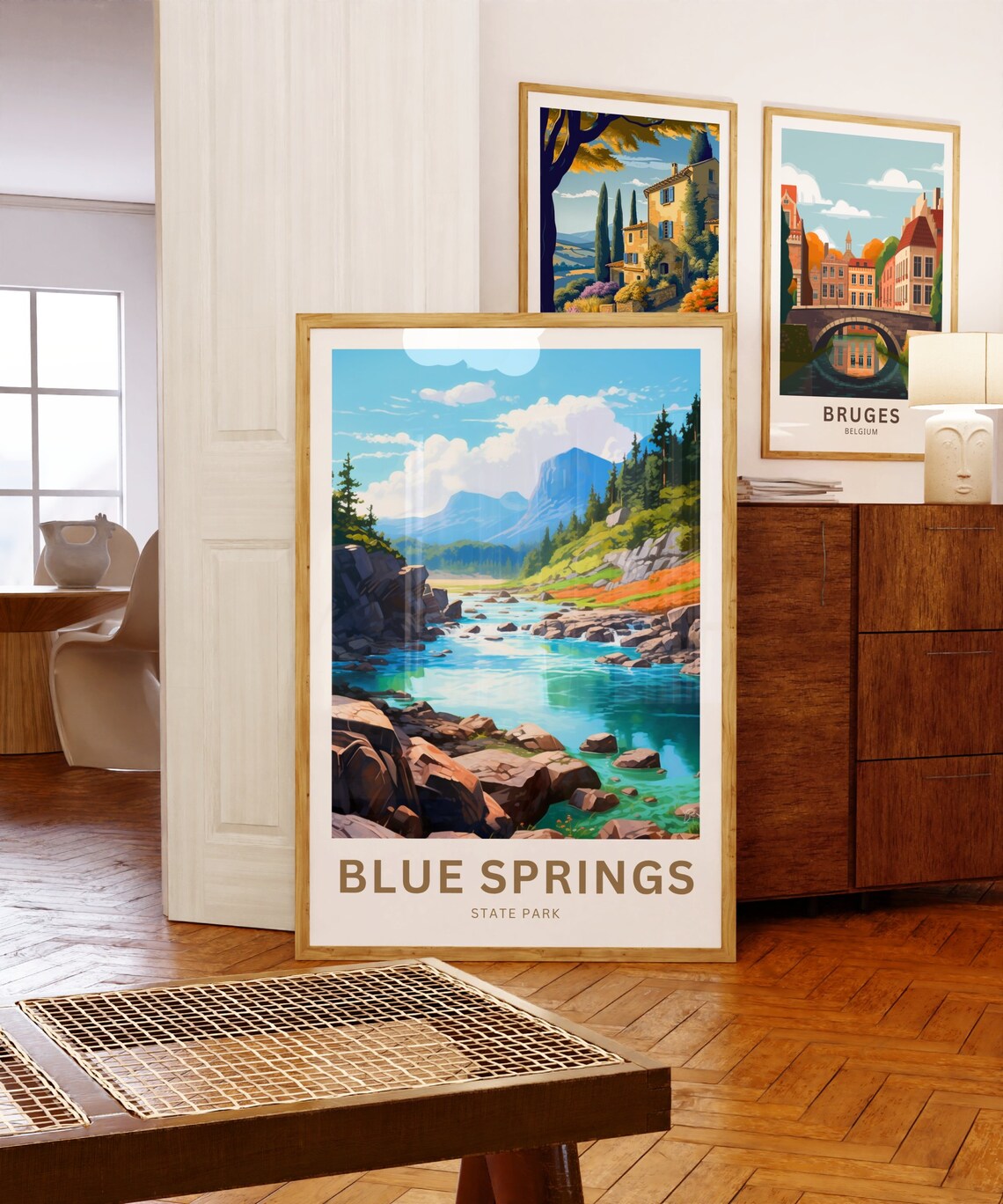 Blue Springs State Park Travel Poster River Gorge Blue Water Art - Image 5