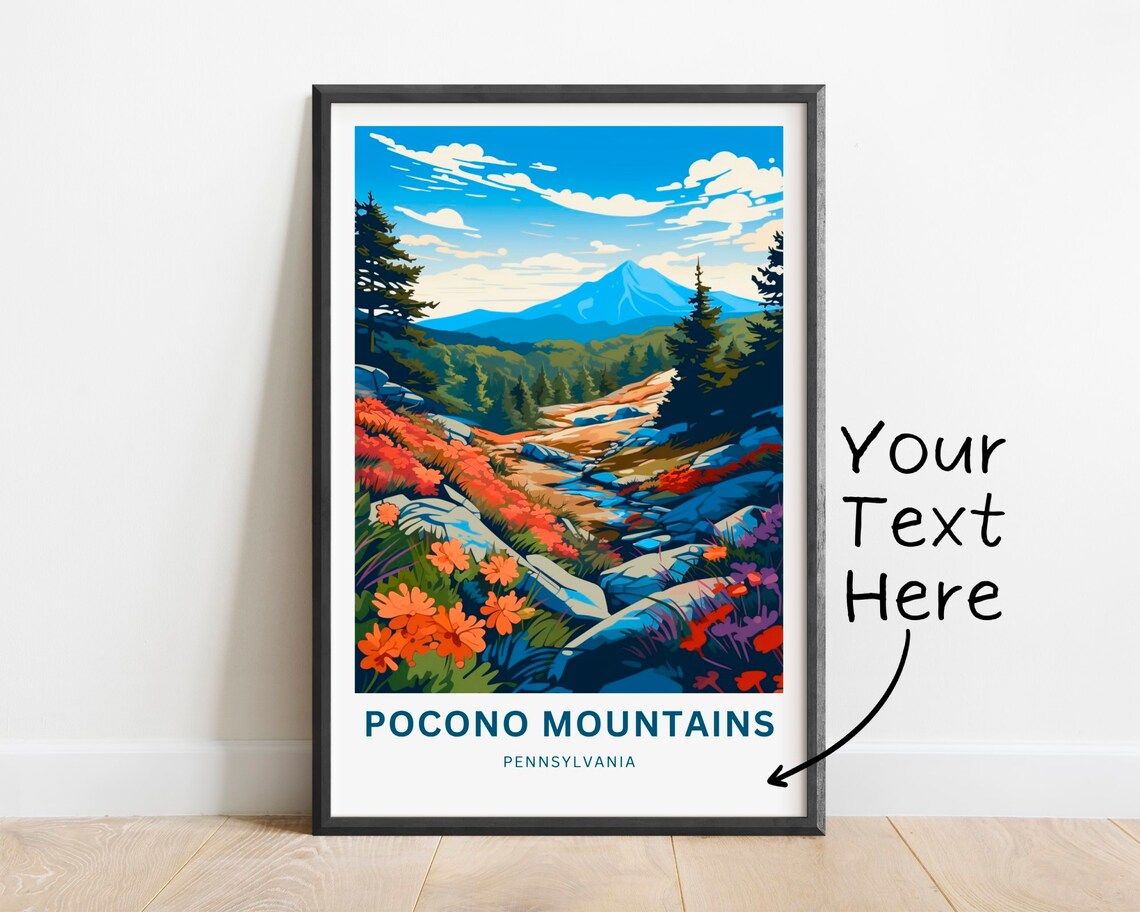 Pocono Mountains Pennsylvania Wildflower Stream Travel Poster