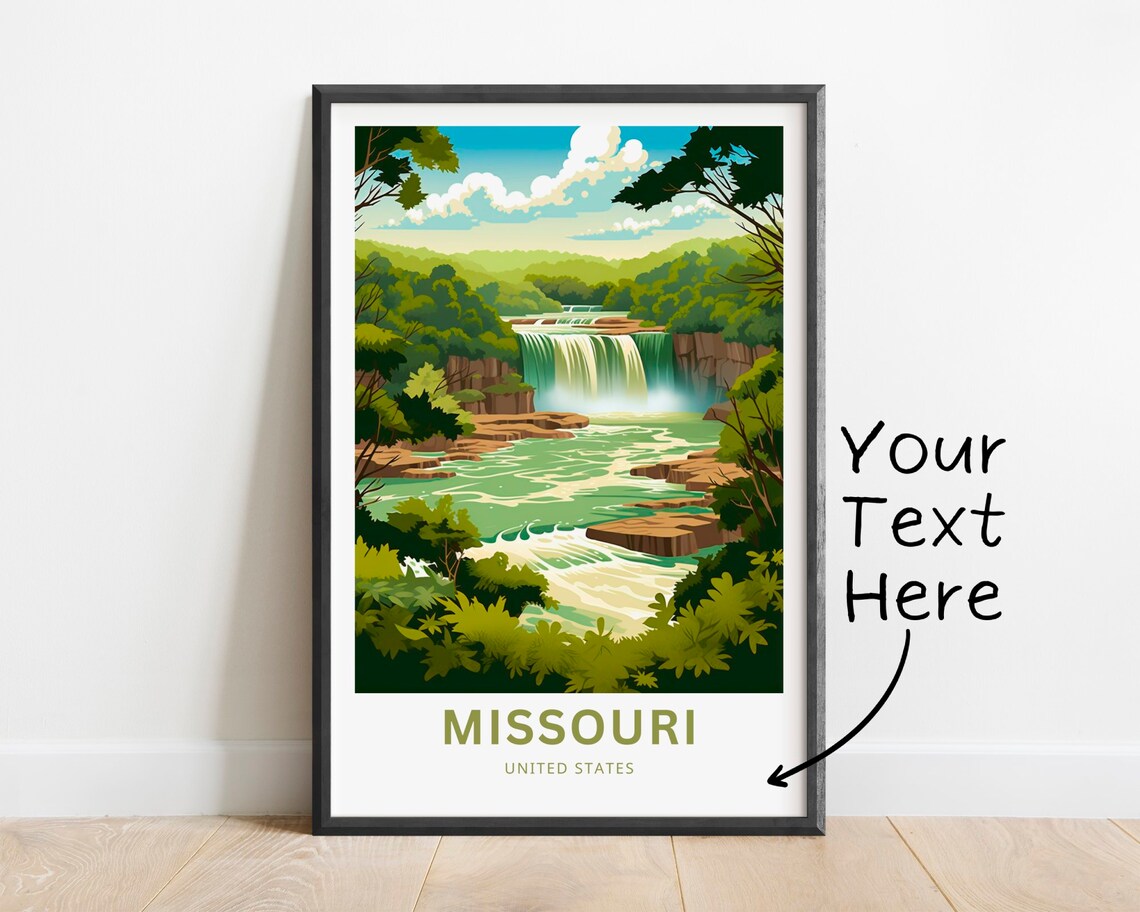 Missouri Personalized Forest Waterfall Cascade United States Poster