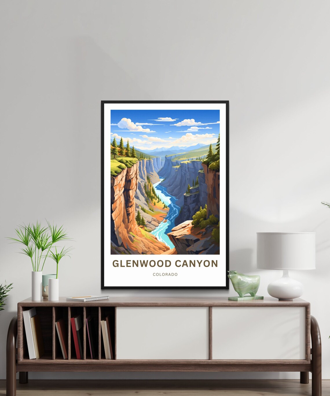 Glenwood Canyon Colorado River Rapids Scenic Gorge Travel Poster - Image 2