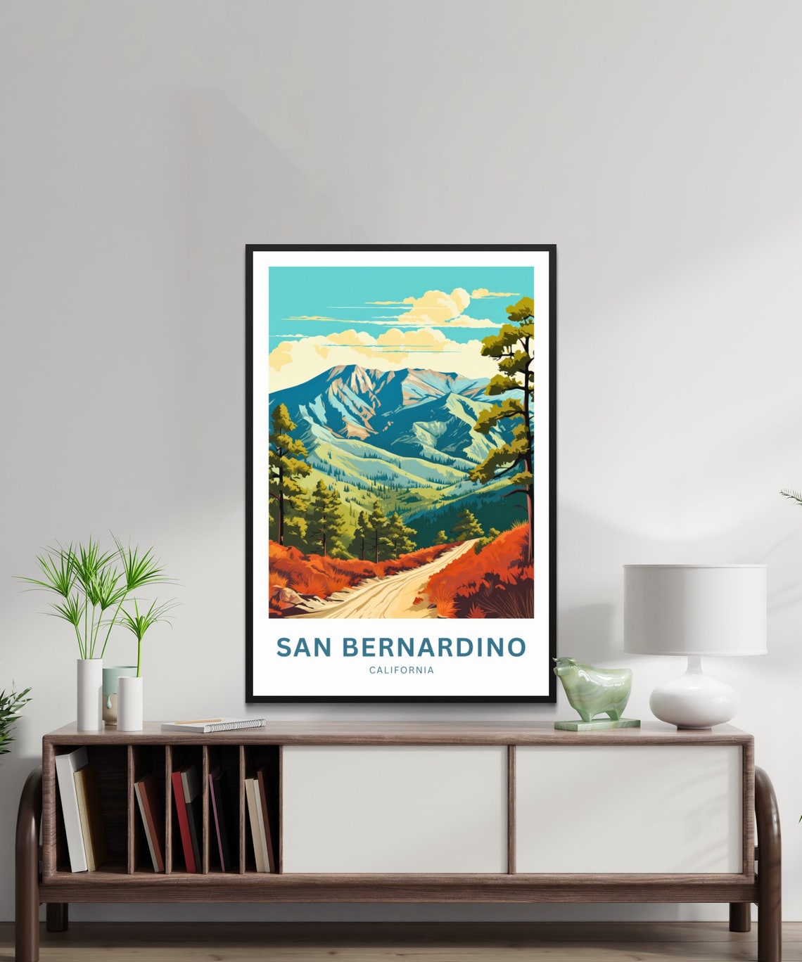 San Bernardino California Mountain Road Vintage Travel Poster Gift - Image 2