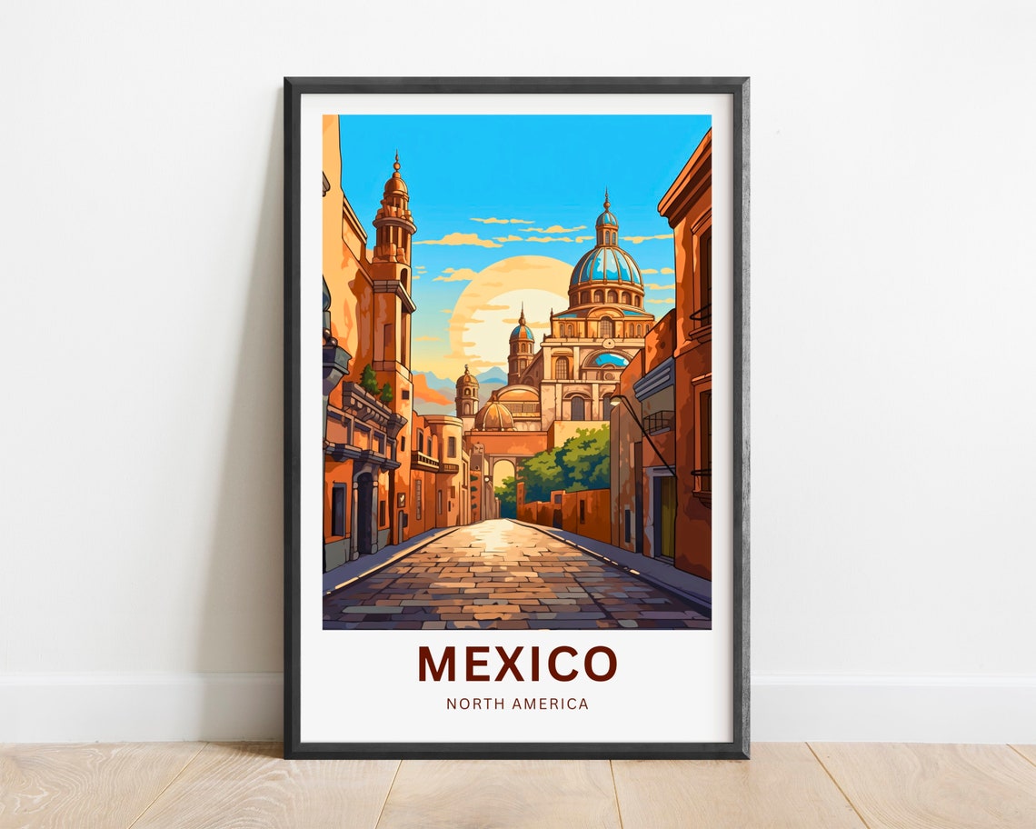 Personalized Mexico Travel Print Mexico Poster North America Wall Art Framed Present Gift North America Present - Image 2