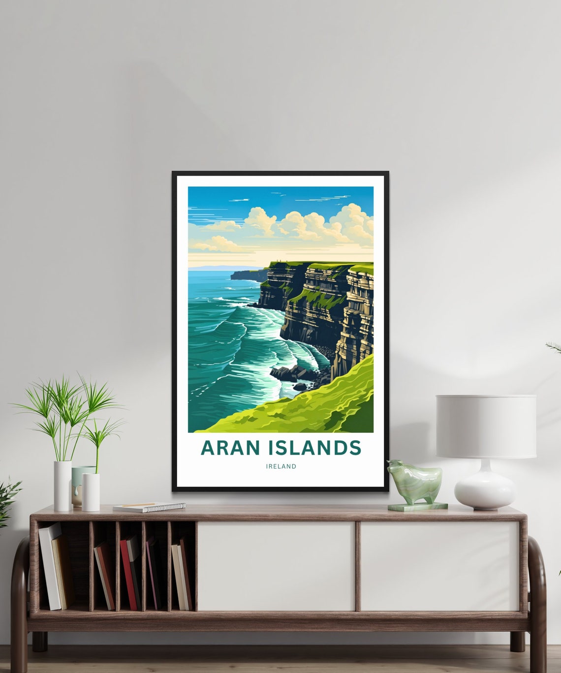 Aran Islands Ireland Layered Limestone Cliffs Turquoise Sea Poster - Image 2