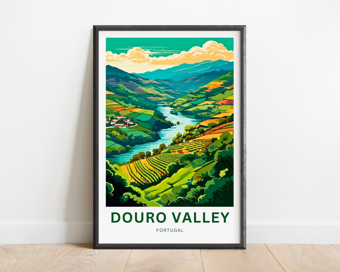 Douro Valley Portugal Patchwork Vineyards River Views Poster