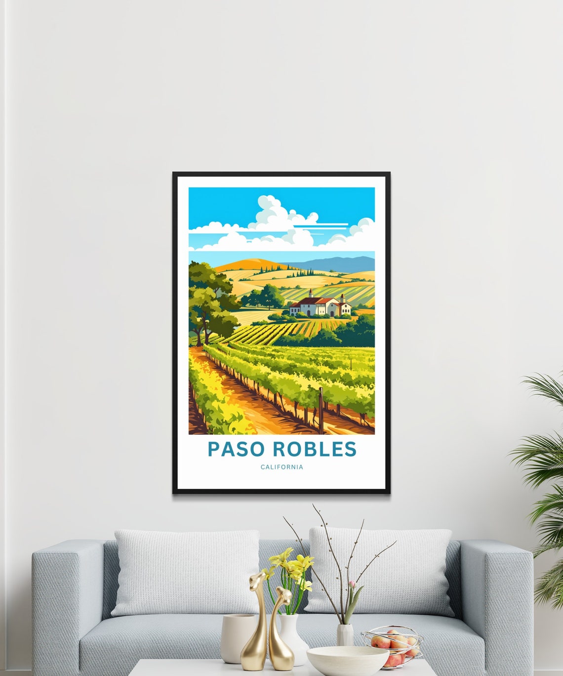 Paso Robles California Vineyard Custom Wine Country Travel Poster - Image 3