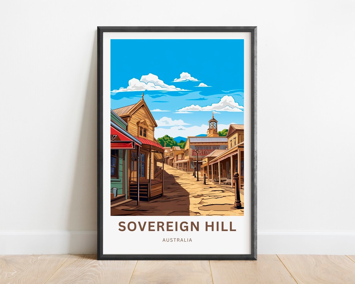 Sovereign Hill Australia Gold Rush Vintage Town Travel Poster