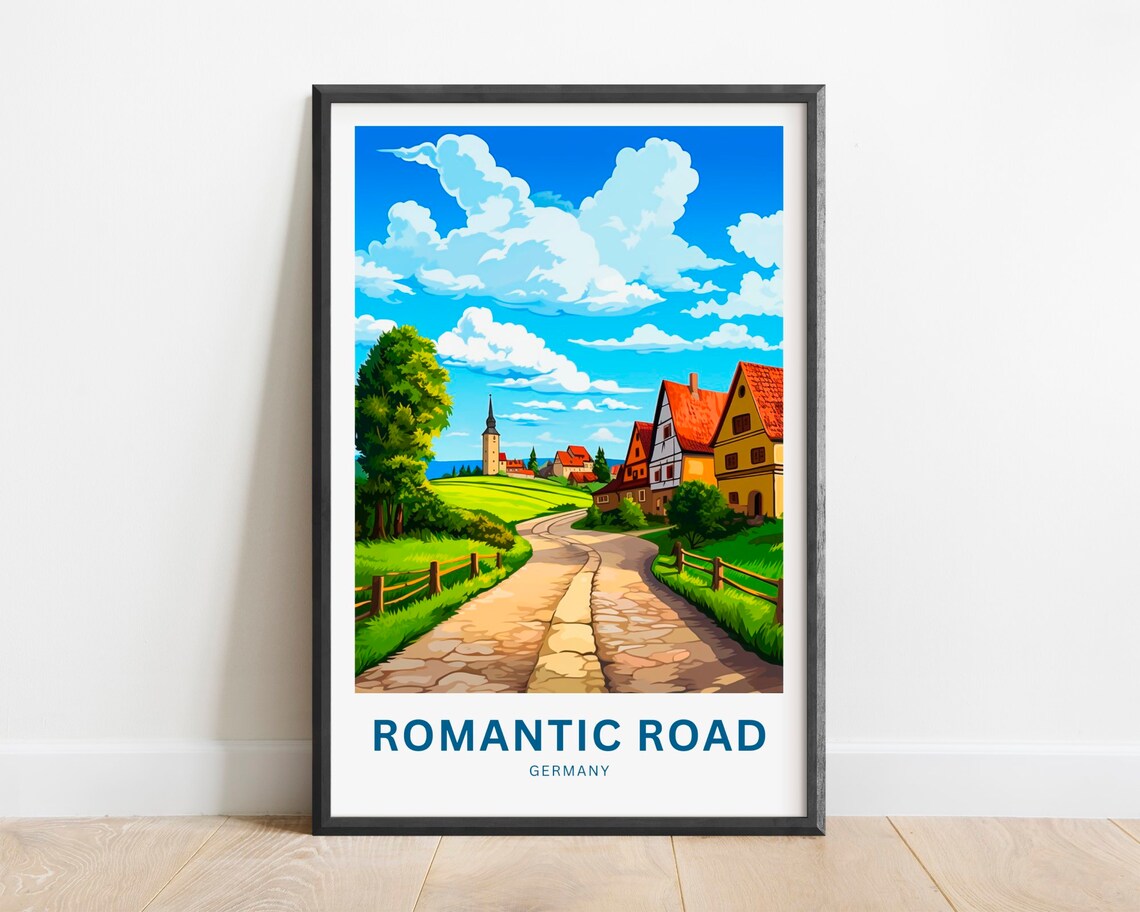 Romantic Road Germany Stone Lane Half Timbered Houses Art Print