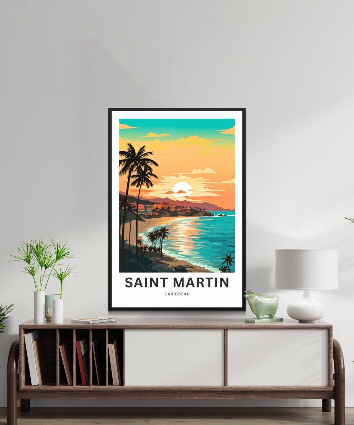 Personalized Saint Martin Travel Print Saint Martin Poster Caribbean Wall Art Framed Present Gift Sint Maarten Present - Image 2