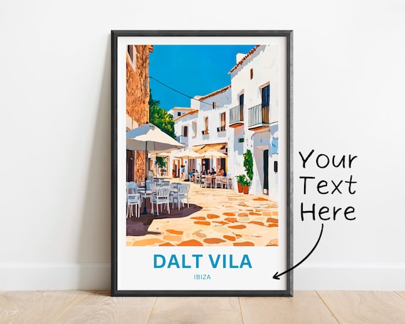 Dalt Vila Ibiza Old Town Street Cafe Personalized Travel Poster