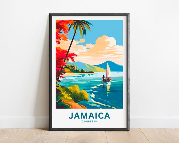 Jamaica Travel Print Caribbean Present Poster